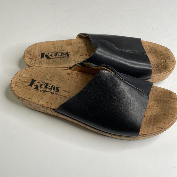 KorkEase Shoes Kork Ease Platform Black Leather Sandals 7m Poshmark